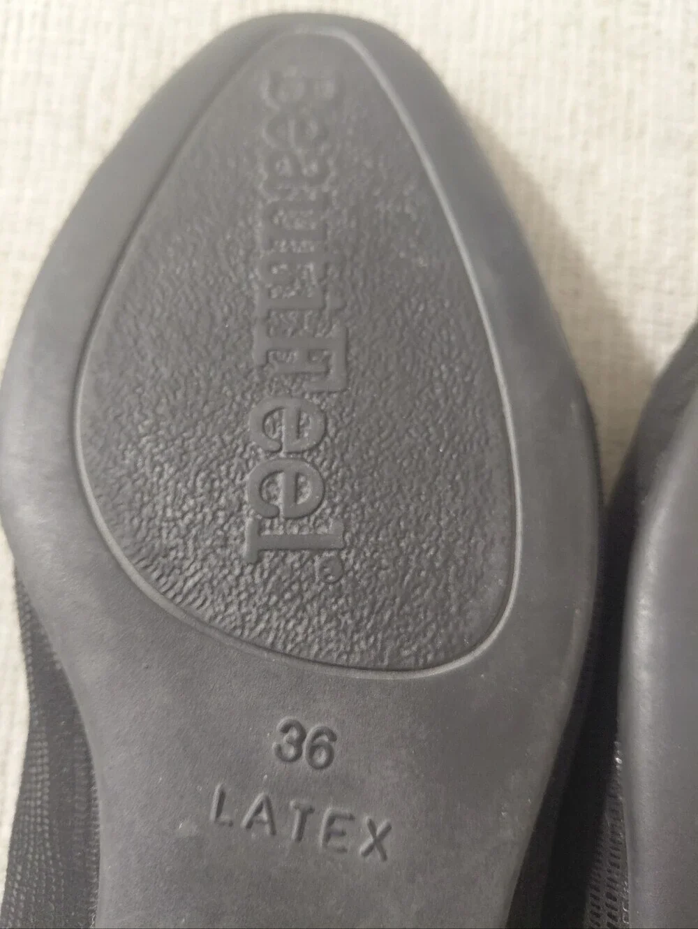 BeautiFeel Rebecca Black Leather Herringbone Cap-Toe Women's Ballet Flats Size 6